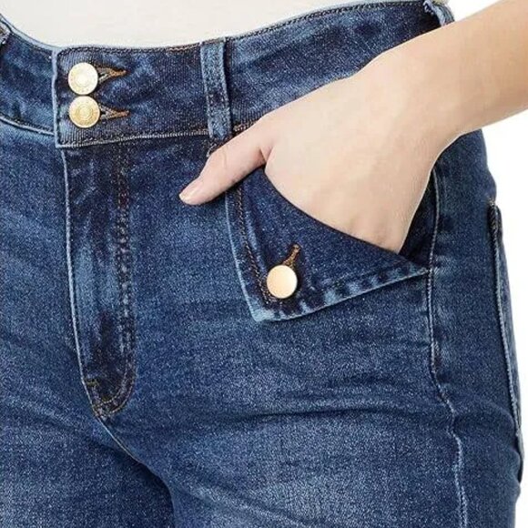 KUT FROM THE KLOTH Sz 8 Meg Wide Leg Cropped Jeans - Picture 3 of 14